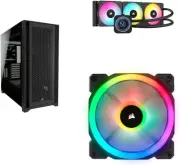 CORSAIR 5000D Airflow Case with AIO Cooler and Fans Bundle (LL120 RGB 120Mm Dual