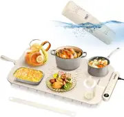 Waterproof Food Warming Mat, Color-Changing Electric Heating Tray with 6-Level T
