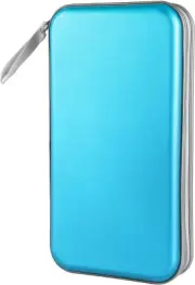CD Case Holder, 80 Capacity CD/DVD Holders Wallet Hard Plastic Sky Blue