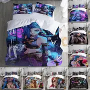 a1817 Bed Sheets ed Jinx Arcane Bedding Set Pillowcase Duvet Cover Double Adult Kids Bedclothes Quilt Cover3-Piece Bedding Set (1 Duvet Cover + 2 Pi