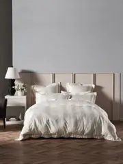 GRACE BY LINEN HOUSE FRANCESCO WHITE QUILT COVER SET