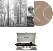 Crosley Cruiser Bluetooth Portable Turntable (White Sands) and Taylor Swift - Folklore [Bundle]