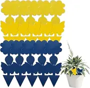 Fly Sticky Traps Fly Sticky Paper Plant Gnat Killer Insect Catcher Disposable Fruit Fly Traps Sticky Board for Fungus Gnats, Whiteflies, Mosquito Aphids, Leaf miners, Flying Plant Insect