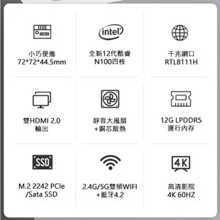 MOREFINE M6S 迷你電腦(Intel N100 3.4GHz)小電腦 minipc 桌上型電腦 可掛式 買就送