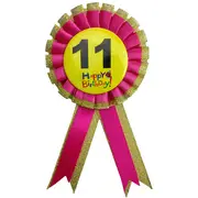 BIRTHDAY BADGE Party Favour Award Rosette Fancy Dress Girls Boys Childrens Kids -