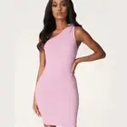 MESHKI Rosetta dress one shoulder baby lavender pink mini sabo skirt billy j
