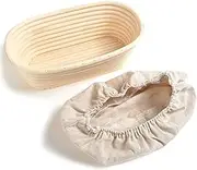 Oval Bread Proofing Basket Rattan Banneton Brotform Sour Dough with Linen Liner Bread Proofing Baskets