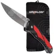 Havalon Titan Double Bladed Folding Skinning Hunting Knife (Red)
