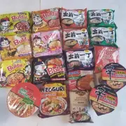 18 Count Lot of Random Assorted Ramen Noodle Soup Korean Buldak Nissin Shin etc