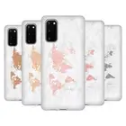 NATURE MAGICK ROSE GOLD WORLD MAP ON MARBLE SOFT GEL CASE FOR SAMSUNG PHONES 1