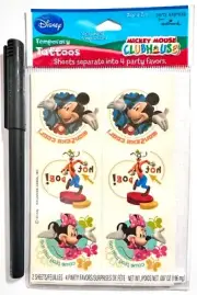 Disney Mickey & Friends Temp Tattoos Embellishment Scrapbooking Card
