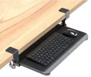 BONTEC Small Keyboard Tray Under Desk, Pull Out Keyboard & Mouse Tray 1652B