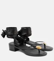 [The Row] The Row Cord leather thong sandals AU 5.5 black