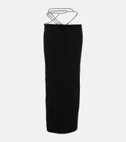 [Christopher Esber] Christopher Esber Crystal-embellished maxi skirt AU 10 black