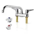 8 inch Swivel Spout & Dual Lever Handles, Commercial Bar Sink Faucet, 4 inch ...