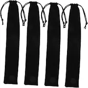 HEATSHAKING 4pcs Handheld Fan Pouches Chinese Style Drawstring Storage Bags for Folding Fans Vintage Protector Cases for Weddings Parties and Festivals Portable and Multi Functional