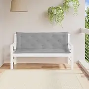 VRAXO Garden Bench Cushions 2pcs Grey 150x50x7cm Oxford Fabric -3.9KG,361698