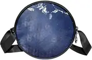 [FVQL] Round Crossbody Bag Purse Messenger Bag Shoulder Bag, winter pattern