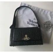 Vivienne Westwood Hazel Shoulder Bag Black – Chain Strap & Logo Detail