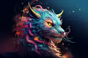 Dragon Cat UV tapestry, Blacklight Reactive, Psychedelic Wall Hanging, DMT Art