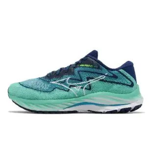 Mizuno 慢跑鞋 Wave Rider 27 SSW 超寬楦 男鞋 綠 藍 避震 運動鞋 美津濃 J1GC2376-01