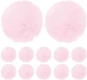 uxcell 12-Pack Faux Fur Pom Poms, 1.2 Inch/ 2.4 cm Soft Fluffy Pompoms Balls Faux Rabbit Fur with Elastic Loop for Hats/Bags/Keychains/Knitting Accessories/DIY Crafts [Light Pink]