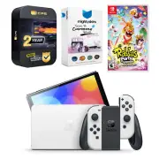 Nintendo Switch White OLED Console + Rabbids: Party of Legends Bundle