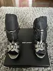 SAINT LAURENT TRIBUTE PLATFORM SANDALS IN CROC EMBOSSED LEATHER - Sz 36 US 6