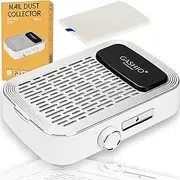 GASHIO® Nail Vacuum Cleaner Professional 80 W Power Regulation Nail Vacuum Cleaner for Acrylic Nails, Gel Nails, Powerful Nail Vacuum Cleaner for Manicure Pedicure White HEPA Reusable Filter