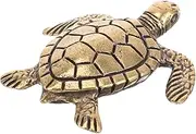 GARVALON Office Turtle Decor Turtle Ornament Retro Tortoise Vintage Style Tortoise Copper Craft Ornament Turtle Statue Decorative Turtle Figurine Desktop Tortoise Decor Animal Sculpture