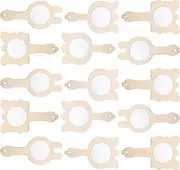 Ipetboom 15pcs DIY Wood Mirror Boys and Toy Adorable Handheld Mirror for Arts Crafts Unfinished Set for Boys and Girls Accessories