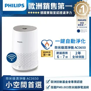 【Philips 飛利浦】奈米級空氣清淨機(AC0650)