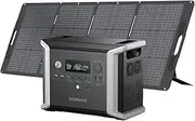 AUAMDBS1300 Dabbsson Solar Generator DBS1300 with 210W Solar Panel, 1330Wh Portable Power Station used EV Semi-solid State LiFePO4 Battery & Provides Pure Sine AC Output