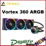 Antec VORTEX 360mm ARGB AIO Liquid CPU Cooler, EPDM High-Density Tubing Black