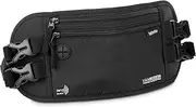[VAN BEEKEN] RFID Travel Money Belt Hidden Money Belts for Travel for Men and Women I Travel Belt Money Pouch Slim Travel Fanny Pack I Waist Bags Waist Wallet Running Belt Wallet Waist Pouch (Black)