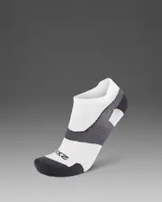 Vectr Ultralight 1/4 Crew Compression Socks, 2XU, XL, White/Grey, Unisex