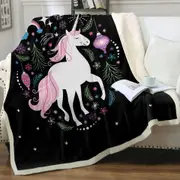 Christmas Spirit Unicorn Throw Blanket