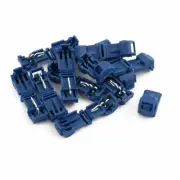 A● 10Pcs Self-Stripping Electrical T-Tap Wire Spade Connectors Terminal Blue