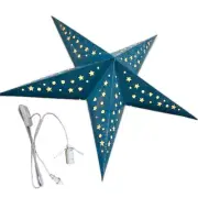 Blue & Silver Star Lamp Includes Electric Cord, & Bulb