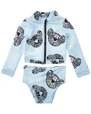 Burberry 2pc Kaya Bears Rashguard & Bikini Set 12M Blue