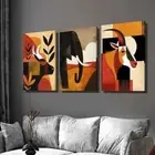 3pcs Cattle Goat & Elephant Geometric Design Wall Art Canvas Framed 50x70cm