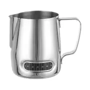 Milk Frothing Pitcher with Integrated Thermometer, 20oz/600ml with Handle
