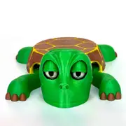 Turtle Cup Holder - Funny Open Eyed Turtle Coaster, 3D Printed Cup Holder with Liftable Limbs & Expressive Face for Turtles or Tortoise Lover Gag G...