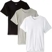 [Calvin Klein] Men`s Cotton Crew Neck Classic Fit T-Shirts 3 Pack (Black(U4001X-900)/Heather Grey/White, X-Large), White, X-Large