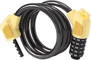 Frediuo 5 Digit Code Bike Cable Lock Portable Gift Versatile Password at Will Combination Cable Lock for Mountain Bike Biking Riding, Yellow