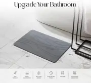 STONE BATH MAT, DIATOMACEOUS EARTH BATH MAT STONE - NON-SLIP STONE BATH MAT GRAY