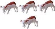 PENIKOKO 4pcs Mini Cattle Figurines Adorable Fish Tank Decor for Boys and Girls Lightweight and Compact Cattle Ornaments for Aquariums and Miniature Scenes