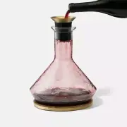Wine Decanter with Wood Coaster & Micro-Perforated Aerator