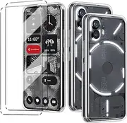 HuiYouMY [4 in 1] 2 x case and 2 x Tempered Glass for Nothing Phone (2), Silicone case Shockproof Nothing Phone (2) Protective Film Tempered Film Mobile Phone case Silicone