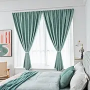 Punch Free Velcro Blackout Curtain for Living Room Bedroom Window Curtain Easy Install Drapes Blinds Kitchen Window(Widthheight)